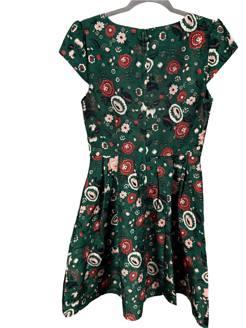 Mod Cloth Retro Inspired Dress A-Line Garden Green Floral Print Pockets Sz M NEW - Picture 3 of 13